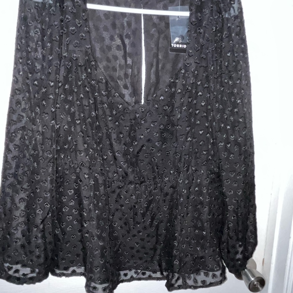 Torrid Black Sheer Blouse